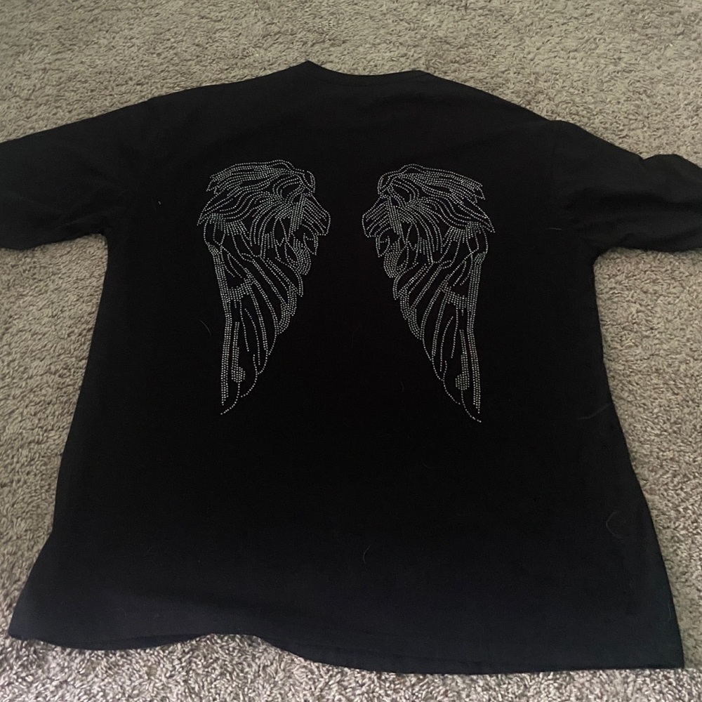Never worn shein short sleeve shirt with sparkles on back